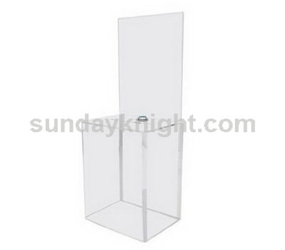 Clear plastic donation box