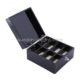 Black hinged acrylic box with divider