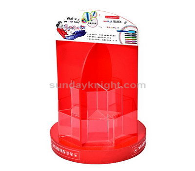 Red acrylic brochure holders