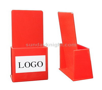 Custom red acrylic brochure holder