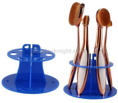 Blue acrylic makeup brush stand