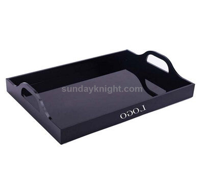 Black acrylic tray with handles