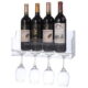 Wall mounted wine bottle and glass holder