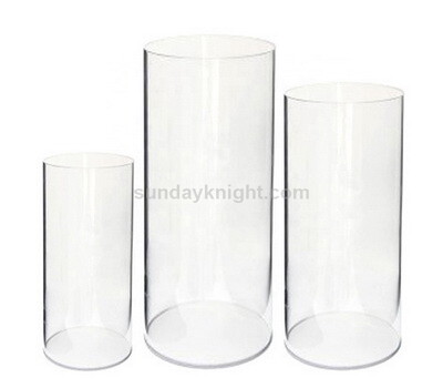 Clear acrylic round cylinder pedestal display