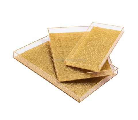 Custom gold glitter acrylic tray