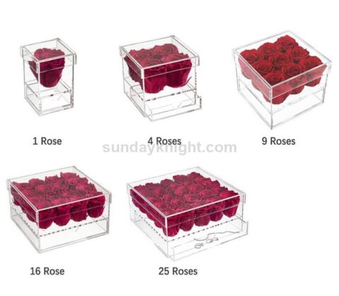 SKAB-183-1 Boîte à roses en acrylique pour fleurs grossiste