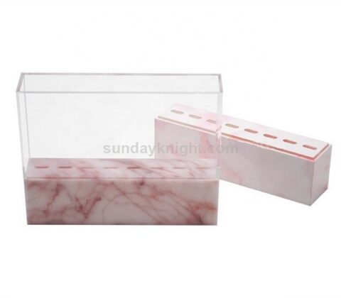marble acrylic tweezer stand eyelash extension tweezer holder box with cover