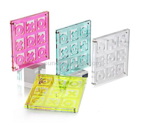 Custom clear lucite acrylic Tic Tac Toe board game set manufacturer