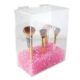 Multi-Color Crystal Beads Transparente Organizador de Maquillaje Cosméticos de Almacenamiento Venta caliente de acrílico cepillo de maquillaje titular con la tapa