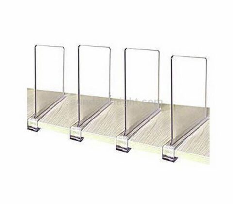 Custom Size Adjustable Clear Acrylic Shelf Divider for Closet and Library