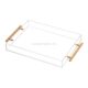 SKAT-132-1 Custom lucite acrylic serving tray with handles wholesale