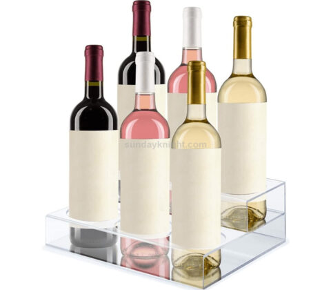 SKWD-159-2 Acrylic Wine Bottle Display Stand Clear Bottle Rack Holder Wholesale