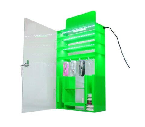 Cell phone accessories display case with LED light wholesale