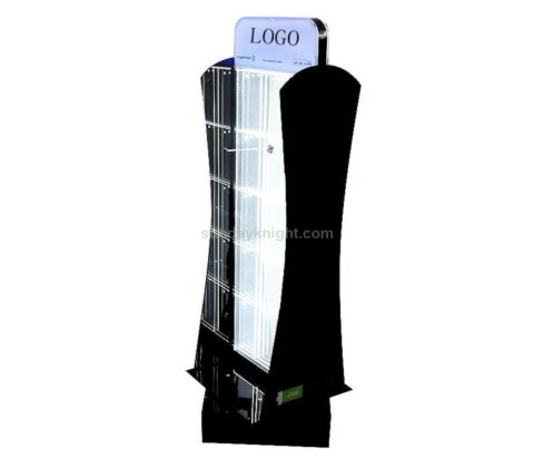 Custom LED lighted cell phone accessories display rack with hook