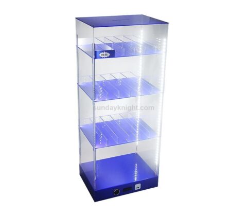 Custom acrylic curio cabinet with light