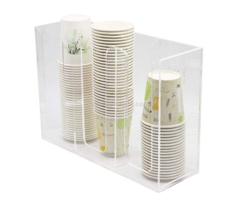 Custom Acrylic Disposable Paper Coffee Cup Dispenser Organizer