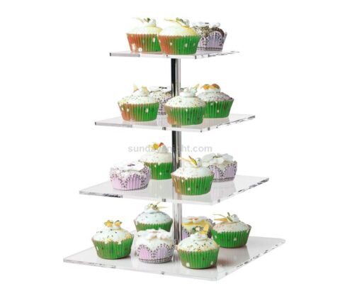 Multi tiers square acrylic cupcake display stand wholesale