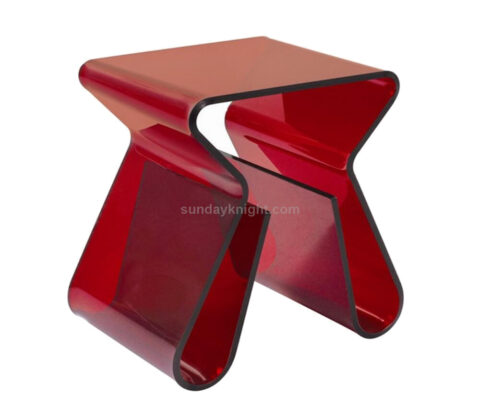 Custom acrylic small coffee table with magazine holder