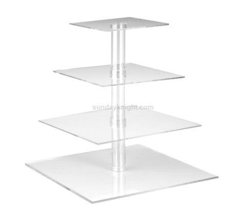 4 tier Quadrat klar Acryl Cupcake Stand Großhandel