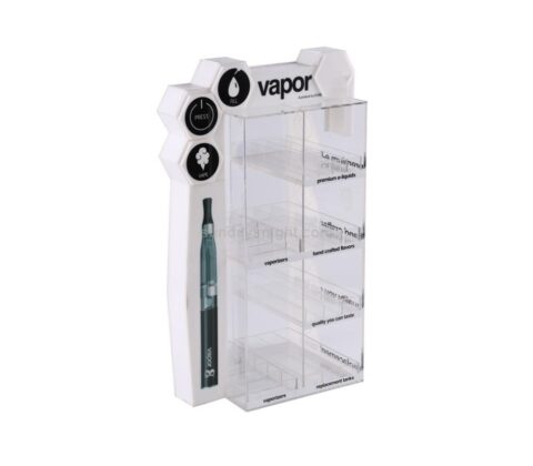 Custom clear acrylic vapor e-liquids display cabinet