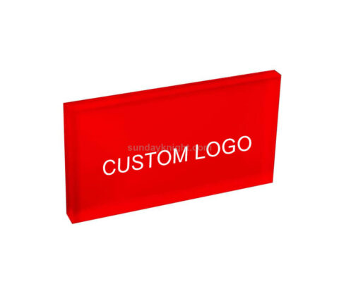 SKCA-076-7 Custom solid acrylic logo block acrylic brand block display cube wholesale