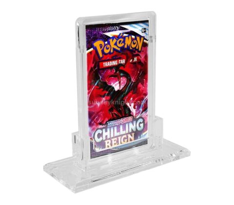 SKPA-007-2 Custom Acrylic Pokemon Pack Display Stand Clear Magnetic Lid Booster Pack Display Holder
