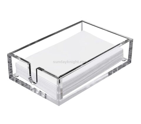 SKAT-139 Custom Acrylic Napkin Holder Clear Guest Towel Holder Notepad Tray