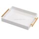 SKAT-141-1 Custom White Or Clear Acrylic Serving Tray with Silver or Gold Handles