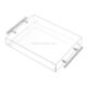 SKAT-141-3 Custom White Or Clear Acrylic Serving Tray with Silver or Gold Handles
