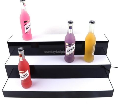 SKLD-035-1 3-Tier Acrylic Bottle Organizer for Countertop With Interior LED Lights Wholesale