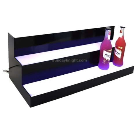 SKLD-035-3 3-Tier Acrylic Bottle Organizer for Countertop With Interior LED Lights Wholesale