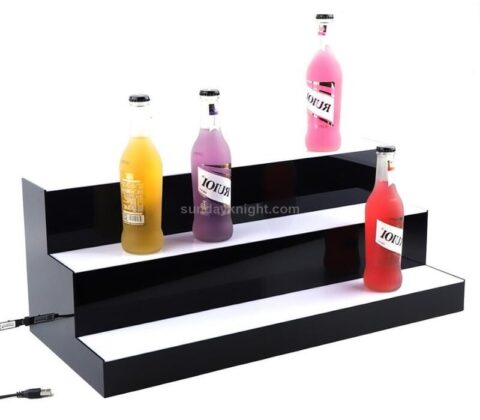 SKLD-035 3-Tier Acrylic Bottle Organizer for Countertop With Interior LED Lights Wholesale