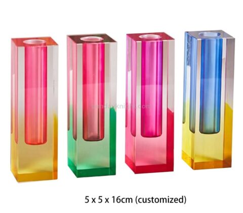 Arcobaleno acrilico Bud Vases Stem Vase Candlestick Taper Holder