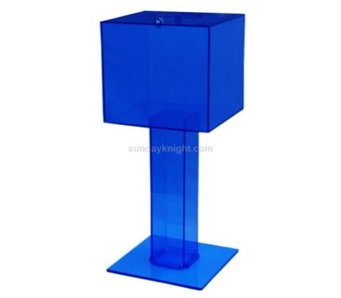 Floor standing acrylic donation boxes with locks