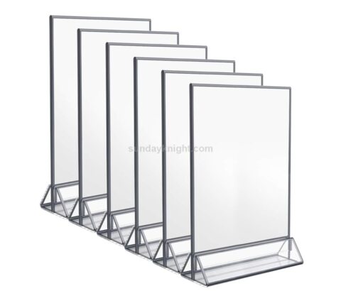 Custom Double Sided Acrylic Gold or Silver Menu Holders Wholesale