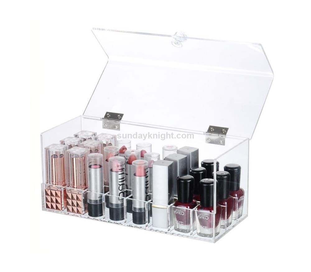 Custom Lipstick Storage Acrylic Case with Dividers Makeup Storage Case