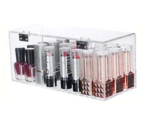 Custom Lipstick Storage Acrylic Case with Dividers Makeup Storage Case
