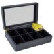 Aangepaste luxe zwarte acryl opbergdoos theezakje theedozen organisator