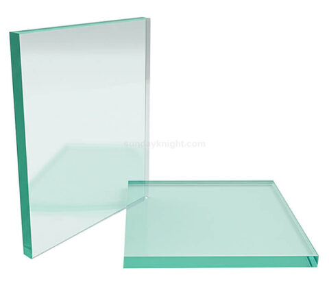 Bloques acrílicos con bordes verdes y aspecto de cristal personalizados