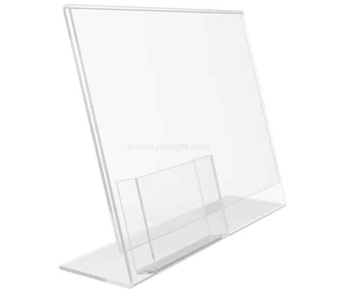 Factory Custom 8.5X11 Clear Acrylic Slanted Sign Holder with Namde Card Holder