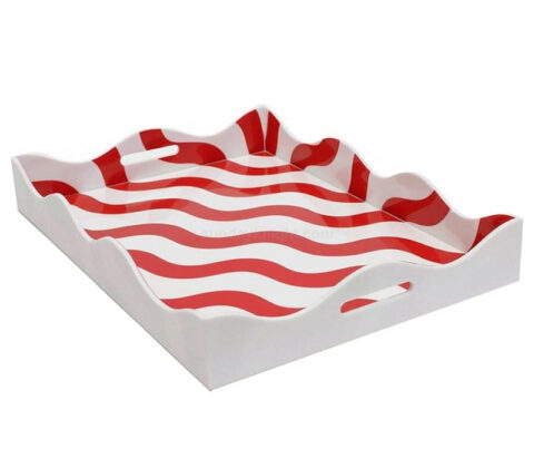 Custom Scallop Acrylic Tray With Printing