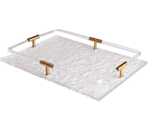 Custom Clear Acrylic Trays with Stone Pattern