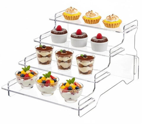 Custom Transparent Acrylic Buffet Food Exhibition Display Stand