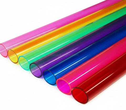 Tubo acrilico colorato tagliato a misura
