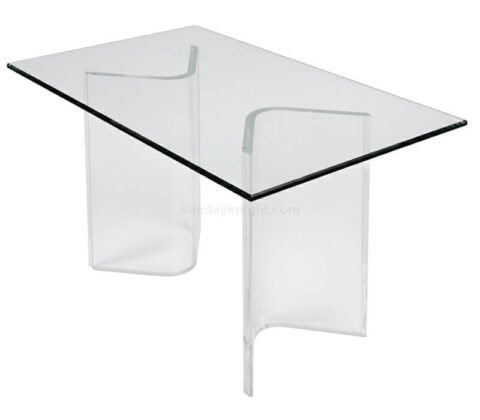 Mesa de comedor moderna personalizada de acrílico transparente
