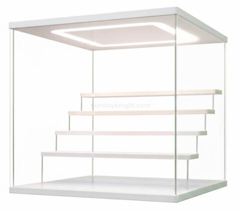 Vitrina acrílica transparente personalizada con LED