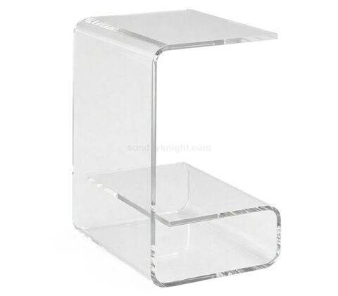 Moderner C-Tisch aus klarem Acryl