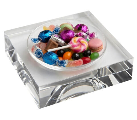 Individuelles Lucite Süßigkeiten Display Block Tablett