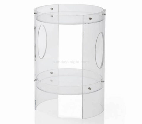 Mesa auxiliar cilíndrica acrílica moderna