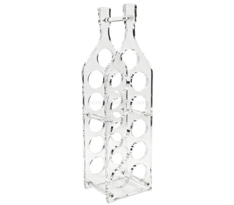 Botellero acrílico transparente para botellas de vino